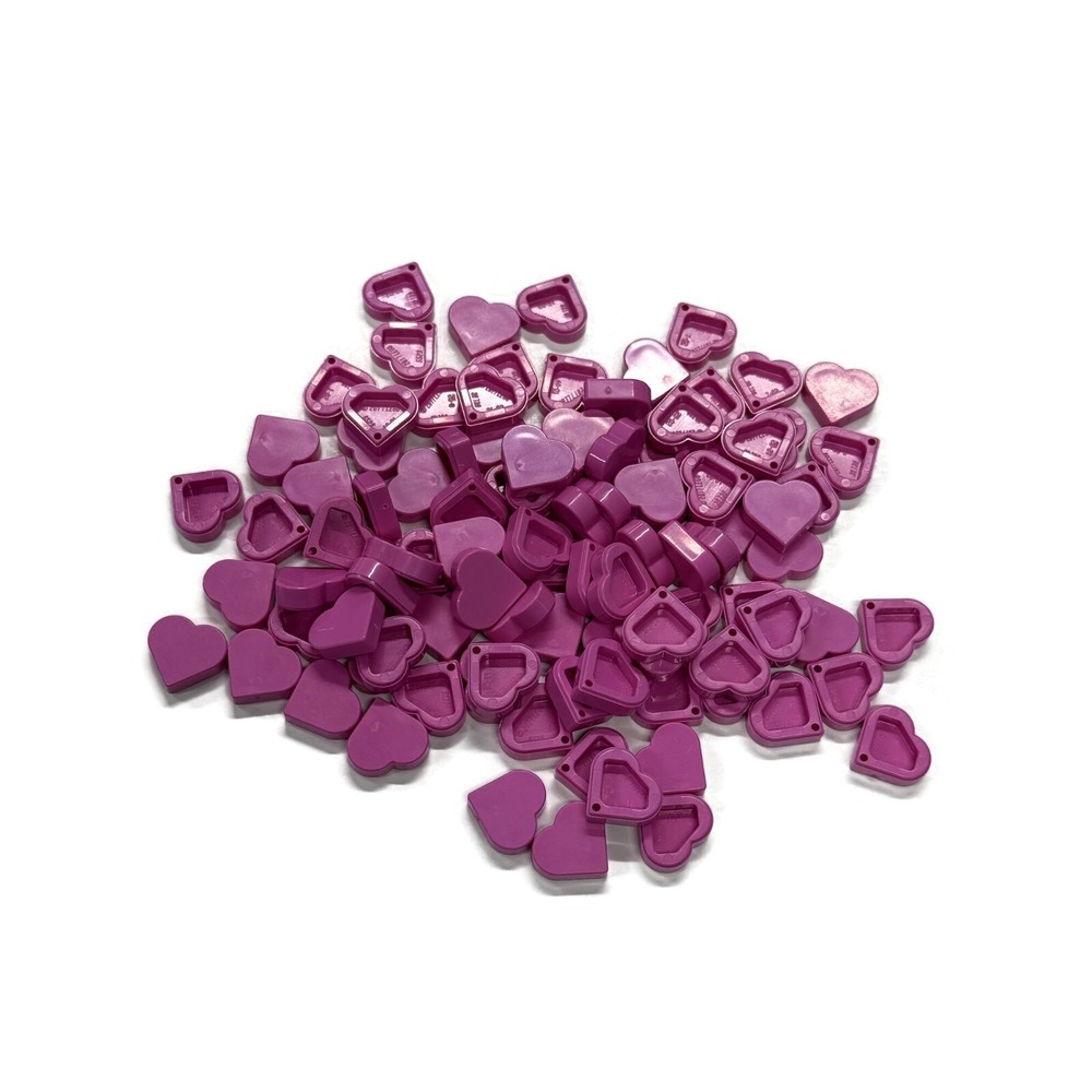 NEW LEGO 1x1 Dark Pink Heart Shaped Flat Smooth Tiles Part # 39739 100 QTY Love